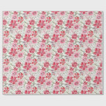 Romantic Watercolor Florals Red and Pink Florals Wrapping Paper
