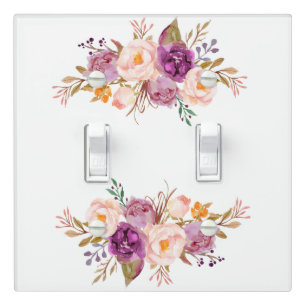 Romantic Watercolor Flower, bohemian floral Light Switch Cover