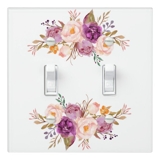 Romantic Watercolor Flower, bohemian floral Light Switch Cover (In Situ)