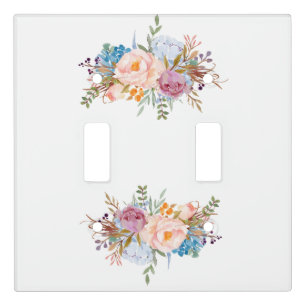 Romantic , Watercolor Flower, bohemian floral Light Switch Cover
