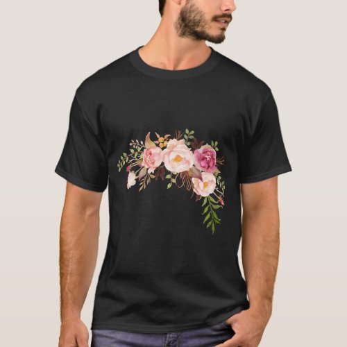 Romantic Watercolor Flower Bouquet T-Shirt
