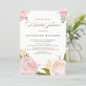 Romantic Watercolor Flowers Bridal Shower Invite (Standing Front)