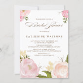 Romantic Watercolor Flowers Bridal Shower Invite (Front)