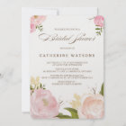 Romantic Watercolor Flowers Bridal Shower Invite
