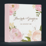 Romantic Watercolor Flowers Personalized Binder<br><div class="desc">Customizable binder lovely watercolor illustrations of peonies and rose and dots pattern. This will be perfect as a wedding binder. Similar items are available in my store.</div>