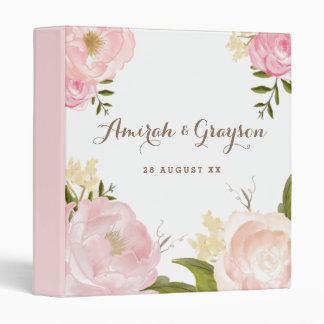 Romantic Watercolor Flowers Personalized Binder Romantic Watercolor Flowers Personalized Binder