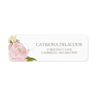 Romantic Watercolor Flowers Return Address Label