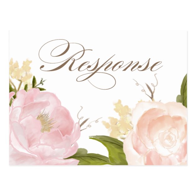 Romantic Watercolor Flowers RSVP Postcard II