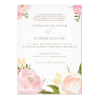 Romantic Watercolor Flowers Wedding Invitation II