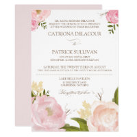 Romantic Watercolor Flowers Wedding Invitation IV