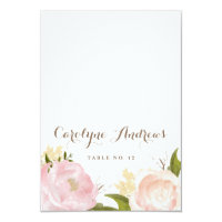 Romantic Watercolor Flowers Wedding Place Card