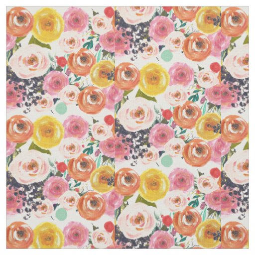 Romantic Watercolor Garden Floral Fabric