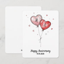Romantic Watercolor Heart Custom Anniversary