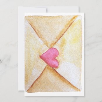 Romantic Watercolor Heart Holiday Card by TheSillyHippy at Zazzle