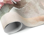 Romantic Watercolor Hydrangea Wrapping Paper<br><div class="desc">Perfect for weddings,  showers or just the romantic. Watercolored pale pink hydrangea in heart shape over tulle background.</div>