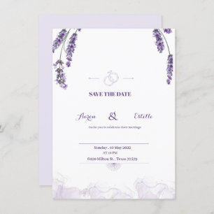 Romantic Watercolor Lavender Floral Wedding Invita Invitation