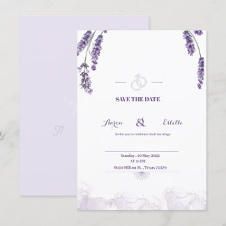 Romantic Watercolor Lavender Floral Wedding Invita Invitation