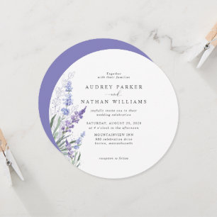 Romantic Watercolor Lavender Floral Wedding Invitation