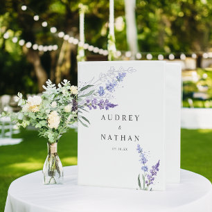 Romantic Watercolor Lavender Floral Wedding Mini Binder