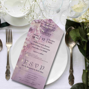 Romantic Watercolor Lilac Cream Floral Email All In One Invitation