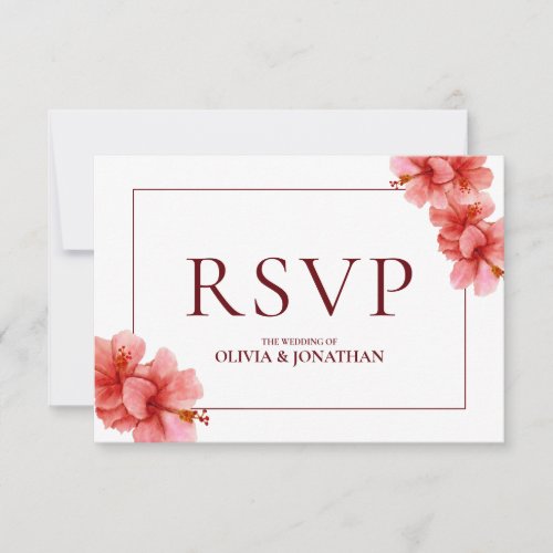 Romantic Watercolor Lily Wedding Meal Choice RSVP Invitation