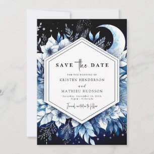 Romantic Watercolor Moonlit Wedding Save The Date