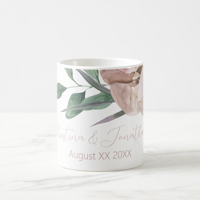 Romantic Watercolor Orchids Coffee Mug (Center)