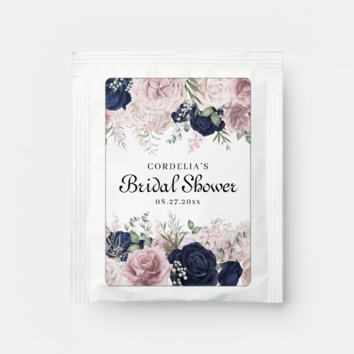 Romantic Watercolor Pink Roses Bridal Shower Favor Tea Bag Drink Mix
