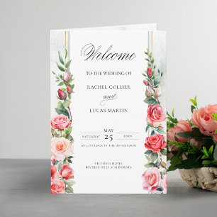 Romantic Watercolor Pink Roses & Calligraphy Program