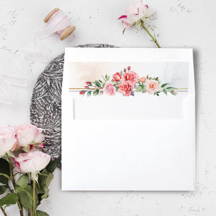 Romantic Watercolor Pink Roses Envelope Liner