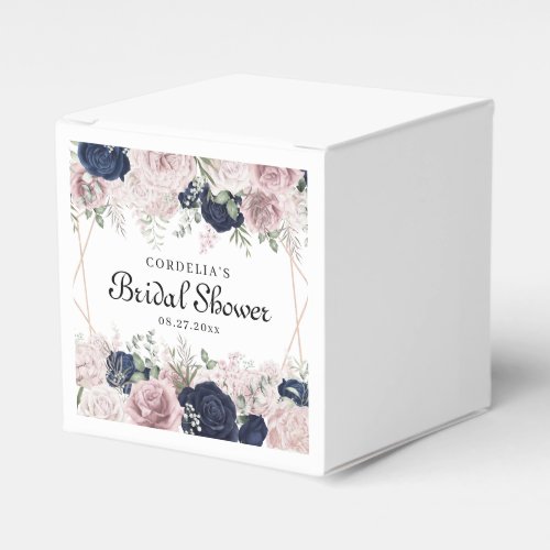 Romantic Watercolor Pink Roses White Bridal Shower Favor Boxes