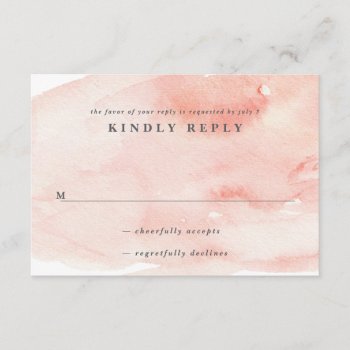 Romantic Watercolor Wedding Invitation Reply Card by blush_printables at Zazzle
