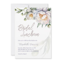 Romantic Watercolor White Peony Bridal Luncheon