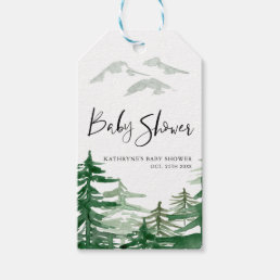 Romantic Watercolor Woodland Baby Shower Gift Tag