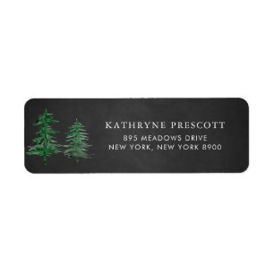 Romantic Watercolor Woodland Forest Chalkboard Label