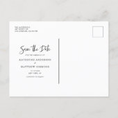 Romantic Watercolor Woodland Forest Save the Date Announcement Postcard (Back)