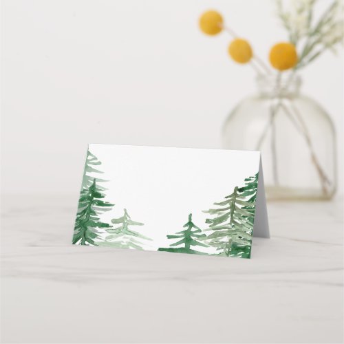 Romantic Watercolor Woodland Wedding Place Card