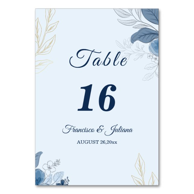 Romantic Waterfront Wedding Table Number (Front)