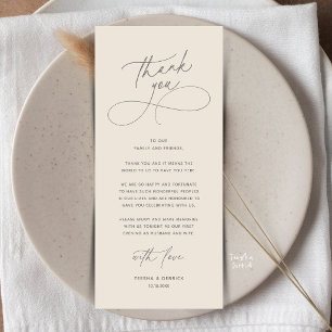 Romantic Wed Dinner Place Setting Thank You Card