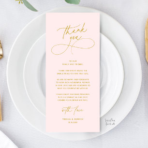 Romantic Wed Dinner Place Setting Thank You Card