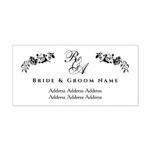 Romantic Wedding Address Monogram  Self-inking Stamp