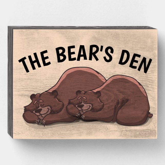ROMANTIC WEDDING BEDROOM BEAR DEN WOOD SIGN (Front Horizontal)