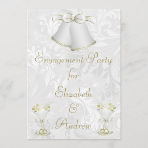 Romantic Wedding Bells & Champagne Flutes Invitation