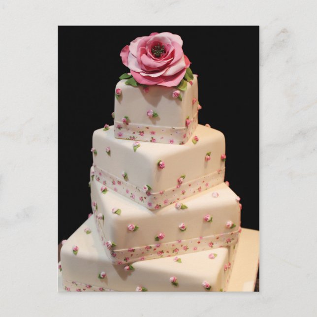 Romantic Wedding Cake Postcard (Front)