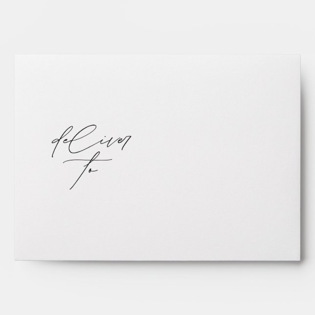 Romantic Wedding Calligraphy Deliver To Envelope  (Front)