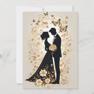 Romantic Wedding Couple in Elegant Gown Invitation