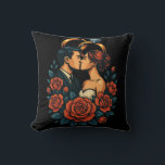 Romantic Wedding Couple Long Sleeve Shirt  Throw Pillow<br><div class="desc">Celebrate love with comfort and style. This Bella Canvas Tri-Blend Long Sleeve Shirt features an exclusive romantic design of a wedding couple, delicately framed by bold floral elements and classic wedding rings — all in a stunning 3D vector-style illustration. Made with ultra-soft, lightweight fabric, this long sleeve tee feels as...</div>