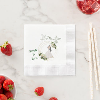 Romantic Wedding Couple napkinDesign | Elegant Bri Napkins
