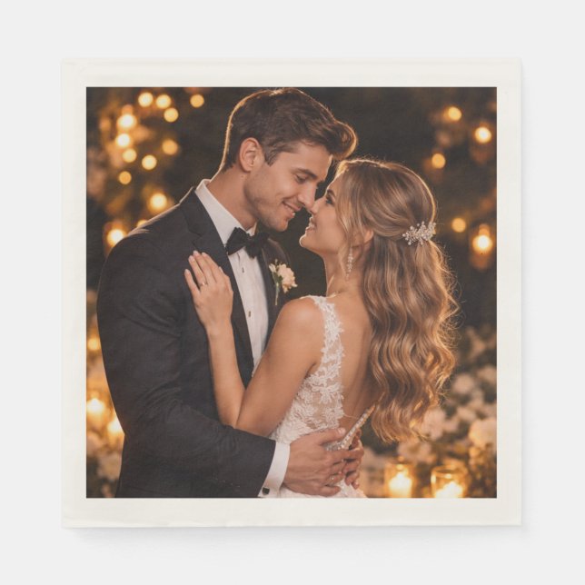 Romantic Wedding Couple Paper Napkin Soft .. (Front)
