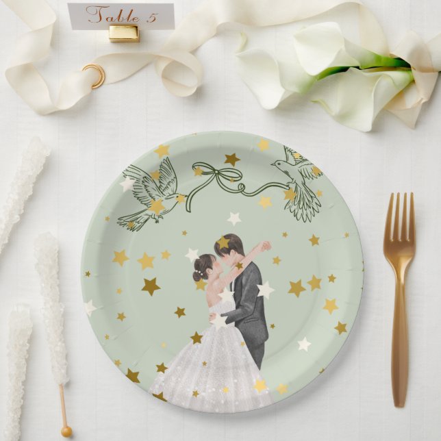 Romantic Wedding Couple Plate Design | Elegant Bri (Wedding)